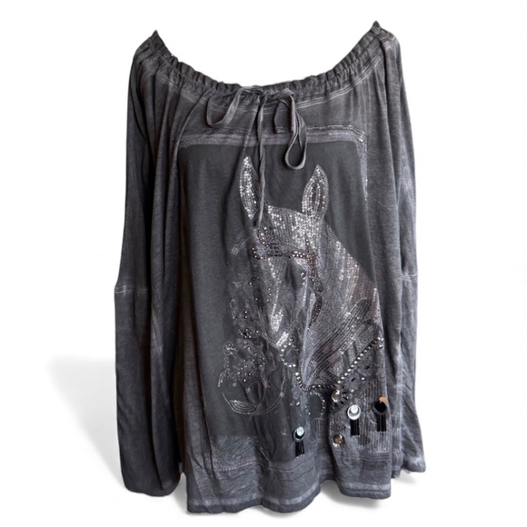 AllSaints Spitalfields X Arabian Embellished Top – Size 8 - Picture 1 of 9